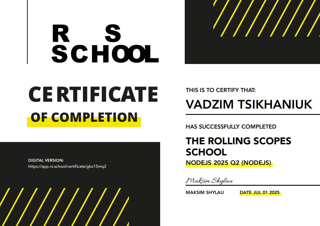 certificate